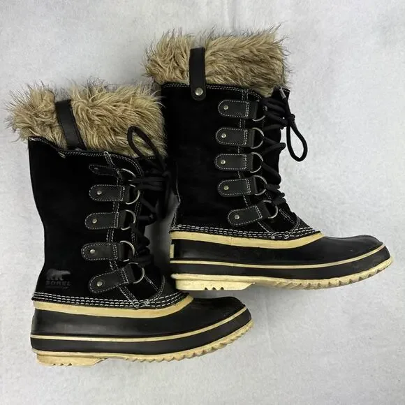 Sorel Boots Joan of Arctic Tall Winter Size 6 Waterproof Faux Fur Brown Tan Snow - Picture 1 of 6
